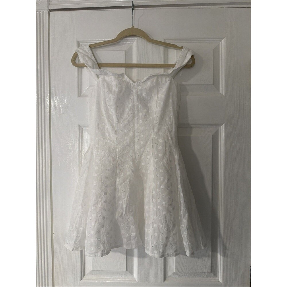 Princess Polly Rosebud Off The Shoulder Mini Dress White Petite US 4